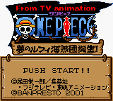 From TV Animation One Piece - Yume no Luffy Kaizokudan Tanjou! Title Screen
